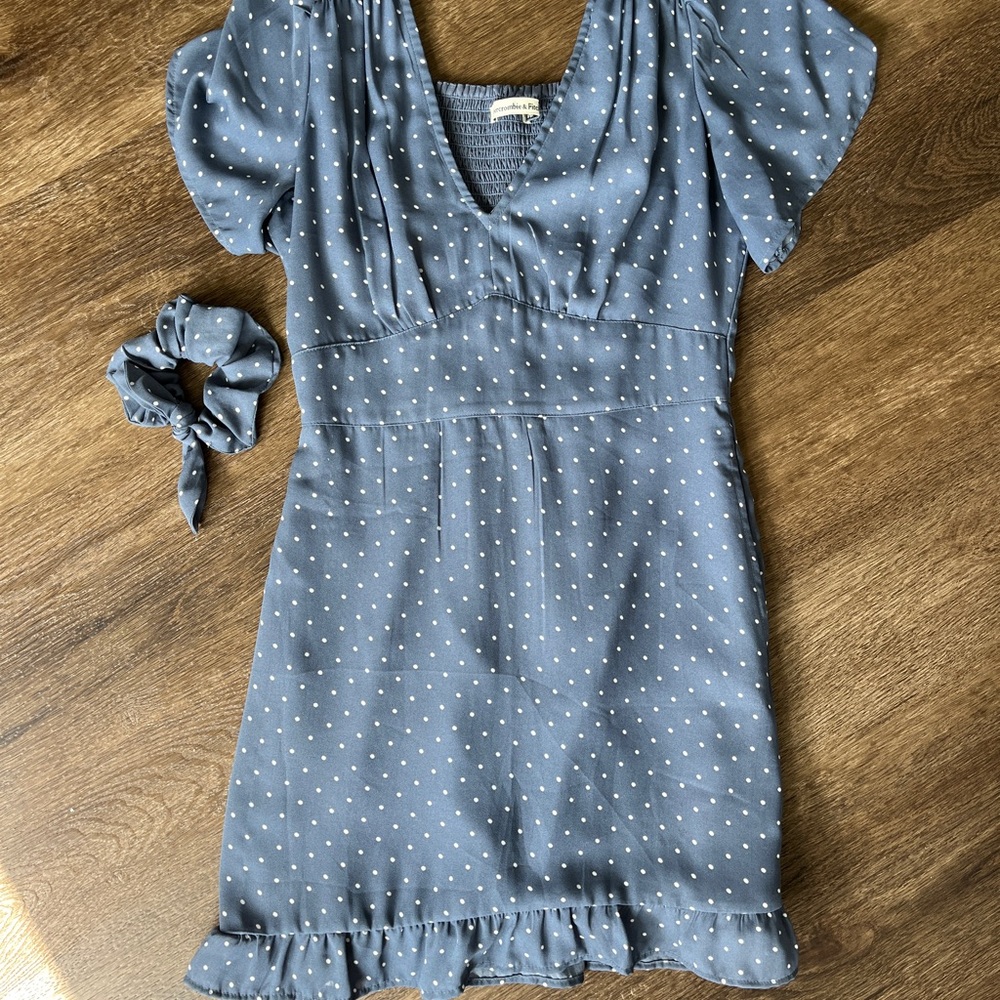 Abercrombie & Fitch Blue Polka Dot Mini Dress